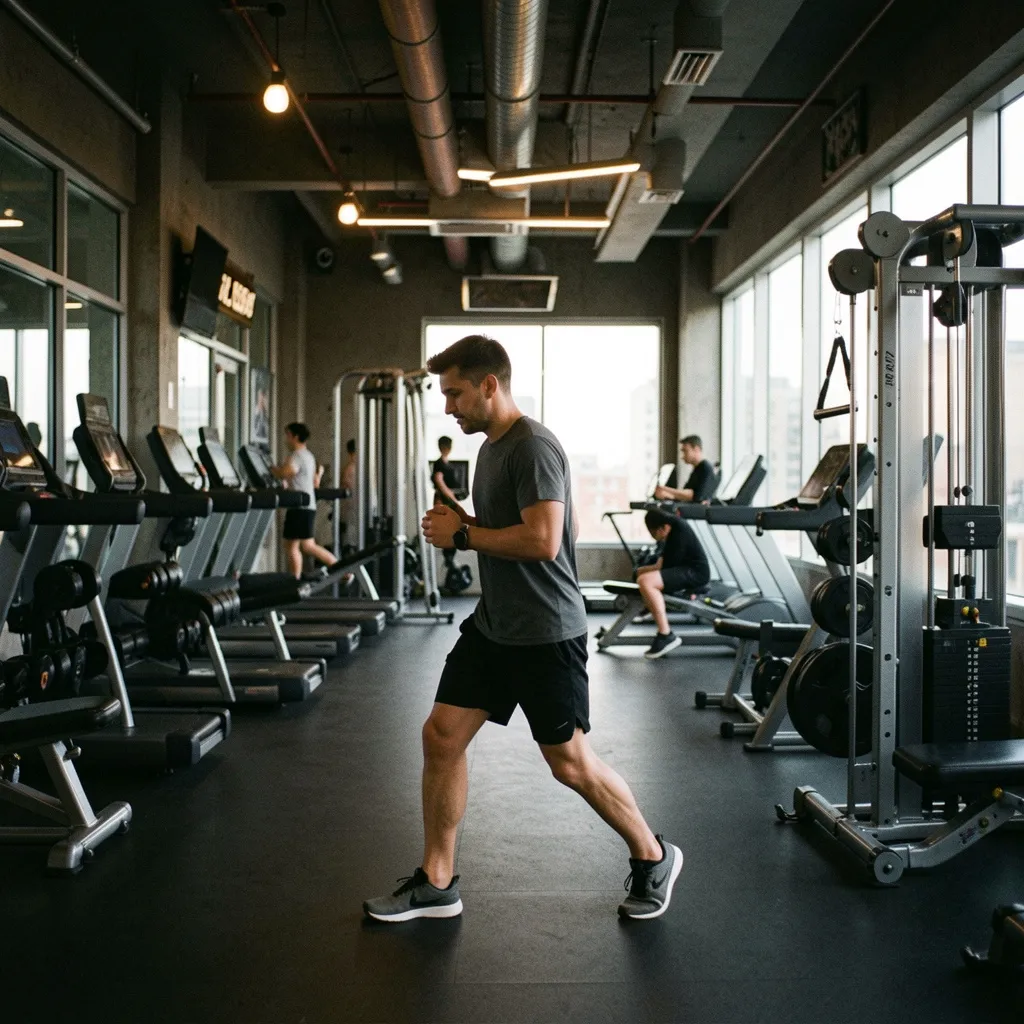 Group training space with mats and open ceiling